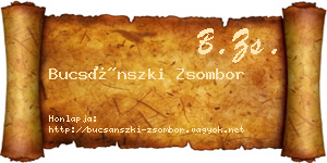 Bucsánszki Zsombor névjegykártya